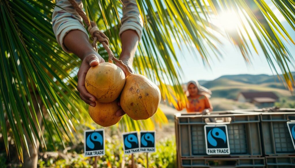 petani kelapa ekspor ke Eropa dengan label fair trade