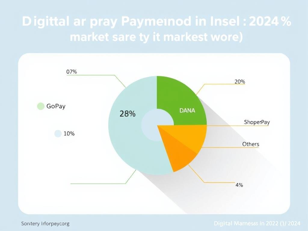 Infografis market share metode pembayaran digital di Indonesia 2024