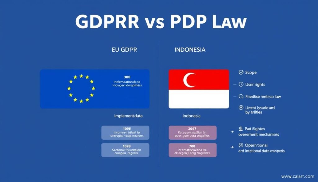 Perbandingan visual antara GDPR Uni Eropa dan UU PDP Indonesia Perbandingan visual antara GDPR Uni Eropa dan UU PDP Indonesia